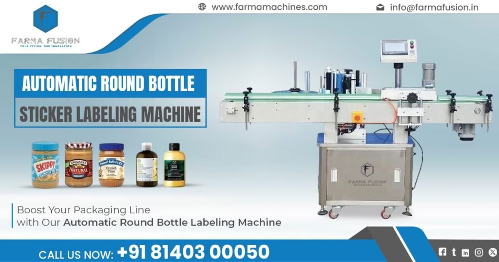 Automatic Round Bottle Sticker Labeling Machine in Germany
