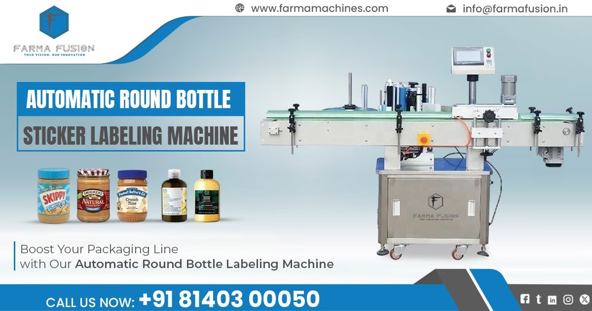 Automatic Round Bottle Sticker Labeling Machine in Germany